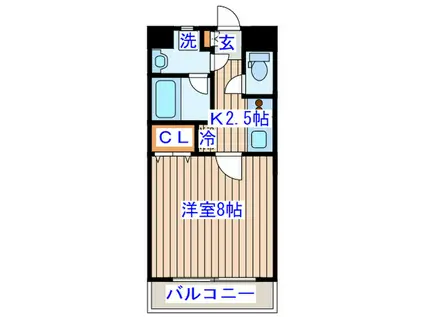 チュアリーヒルズⅠ(1K/2階)の間取り写真