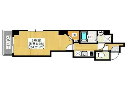 PARK RESIDENCE 西千葉 203(1K/2階)の間取り写真