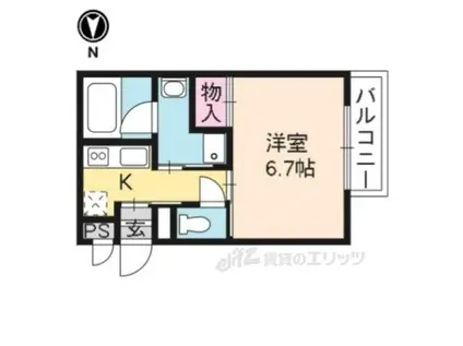 はぴねす(1K/3階)の間取り写真