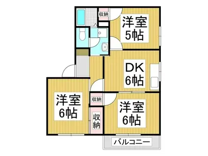 フレグランス水の手A(3DK/2階)の間取り写真