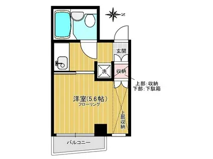 エスポワール喜楽(1K/3階)の間取り写真