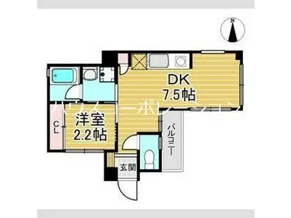 LAULEA(1DK/5階)の間取り写真