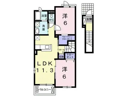 PORTE REGALO I(2LDK/2階)の間取り写真