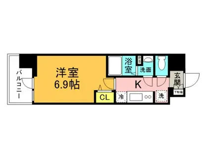 プレサンス広島中央(1K/14階)の間取り写真