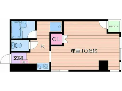 センティーレパークフロント(1K/5階)の間取り写真