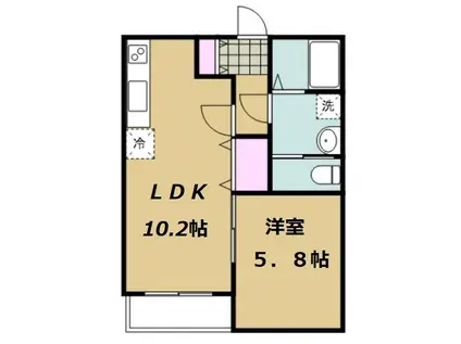 グランデュールIII仙台東郡山(1LDK/1階)の間取り写真