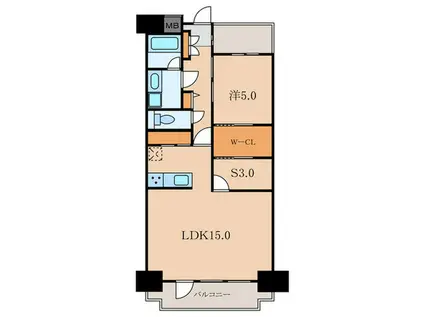 芝公園アパ-トメント(1SLDK/4階)の間取り写真