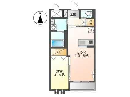 AGARTHA(1LDK/2階)の間取り写真