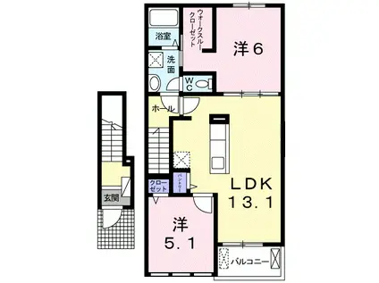 エム・シャルム善通寺II(2LDK/2階)の間取り写真