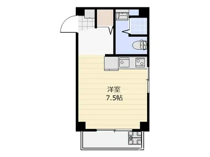 シャンブルケイサイ(ワンルーム/2階)の間取り写真