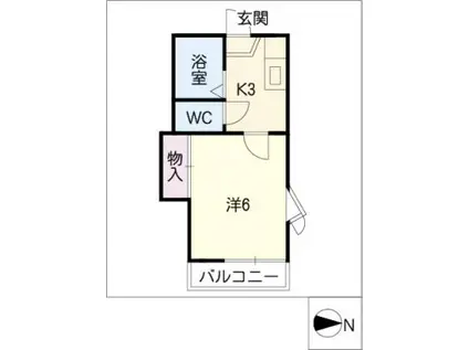 ジュネス宮東(1K/1階)の間取り写真