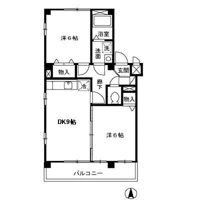 プランドール南(2DK/3階)の間取り写真