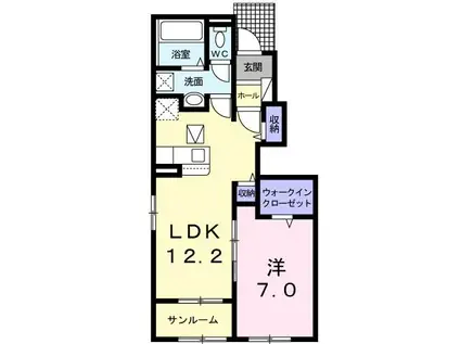 ル・メイユールマヨ II(1LDK/1階)の間取り写真