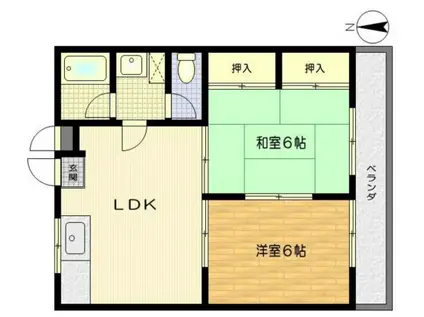 メゾンサイキ(2LDK/2階)の間取り写真