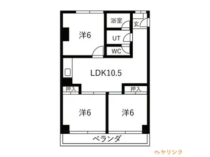 浅井レジデンス(3LDK/5階)の間取り写真
