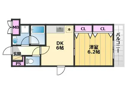 メゾンアズール(1DK/1階)の間取り写真