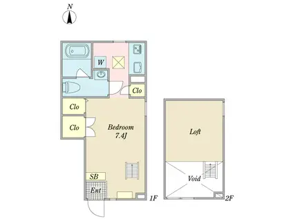 セリングトゥーレA棟(1K/1階)の間取り写真