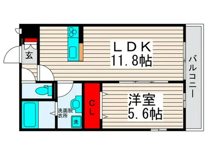 リブリ・アージュドール(1LDK/2階)の間取り写真