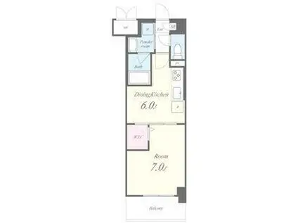 プロセルム上坂(1DK/1階)の間取り写真