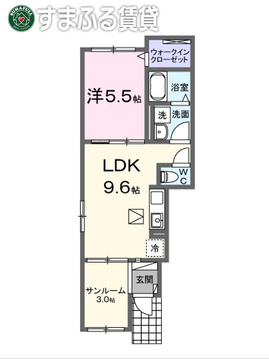 ジェントリー ウエスト(1LDK/1階)の間取り写真