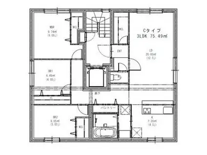 クラス中の島(3LDK/4階)の間取り写真
