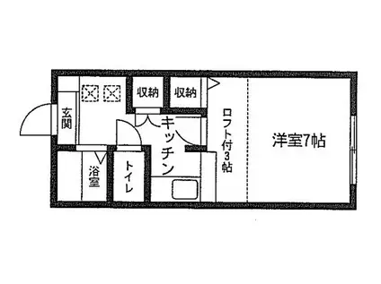 ダイワプラザ津田沼(1K/2階)の間取り写真