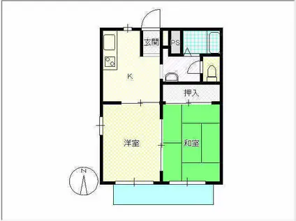 ファミールプラザII(2K/1階)の間取り写真