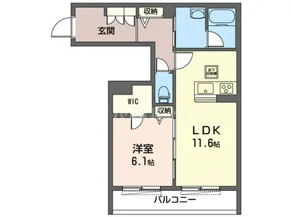 GRANVILLE(1LDK/1階)の間取り写真