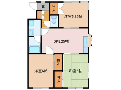 セントラルヴィレッジ(3DK/1階)の間取り写真