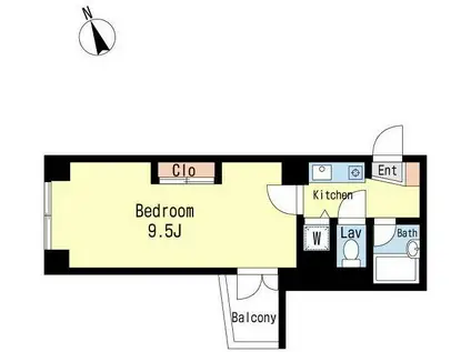 エグゼクティブコート中新町(1K/3階)の間取り写真
