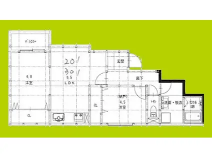 ヒーリンググレース高槻高西町B棟(2LDK/3階)の間取り写真