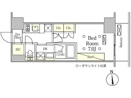 テラス御徒町(1K/11階)の間取り写真