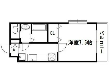 メゾン・ファイン(1K/4階)の間取り写真