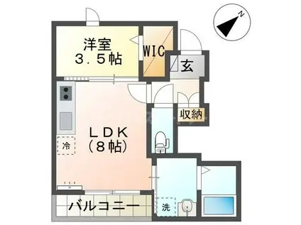 LINA(1LDK/1階)の間取り写真