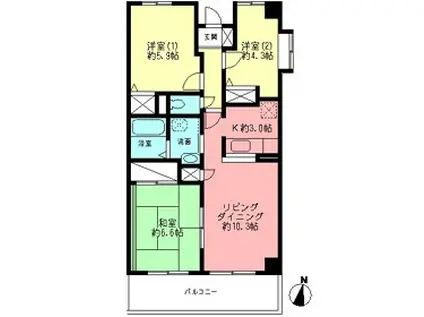 ポーロウニア千代田(3LDK/5階)の間取り写真