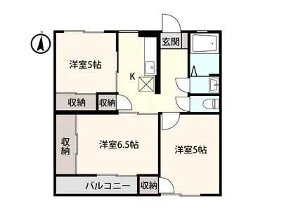アントワーヌ富山I(3K/2階)の間取り写真