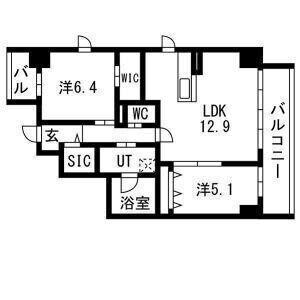 ポルタニグラ大須観音(2LDK/5階)の間取り写真