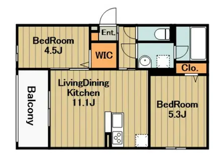 アルスフィルド相模原(2LDK/2階)の間取り写真