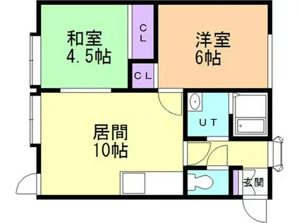 ハーバーハイツII(2LDK/2階)の間取り写真