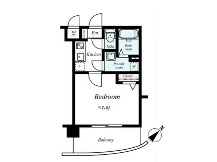 サヴォイファイブウェイズ(1K/3階)の間取り写真