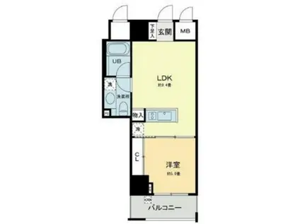 ベルファース本郷弓町(1LDK/8階)の間取り写真