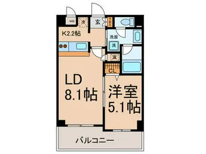 FS.幅下(1LDK/7階)の間取り写真
