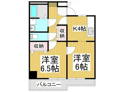 モンピエス・コウナン(2K/1階)の間取り写真