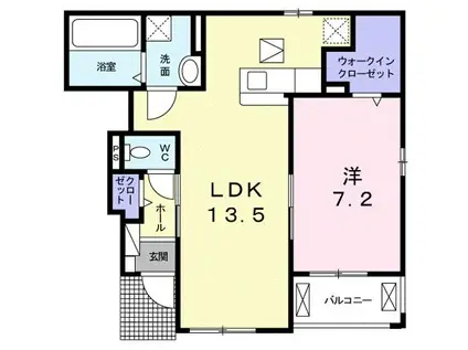 パンプA(1LDK/1階)の間取り写真