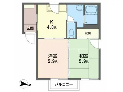 アネックスY(2K/2階)の間取り写真