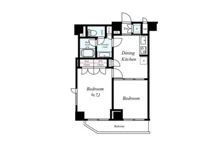 ルーブル方南町(2DK/2階)の間取り写真