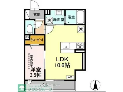 D PAINA 新吉田東(1LDK/2階)の間取り写真