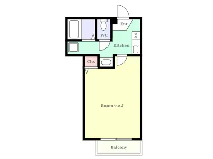 ペア・メゾン自由が丘(1K/1階)の間取り写真