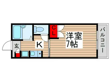 ビューラーヤマダ(1K/2階)の間取り写真