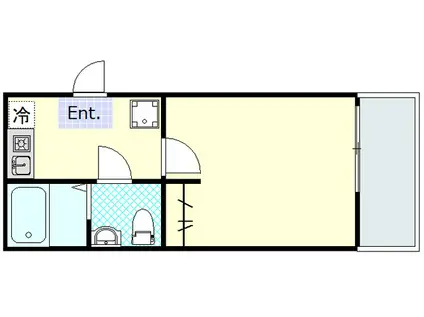 アムール川崎(1K/1階)の間取り写真